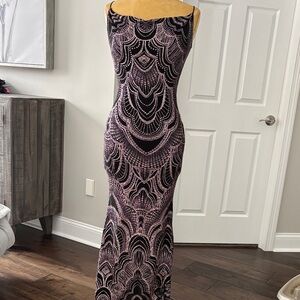 Jump Black and Pink Art Deco Maxi Dress